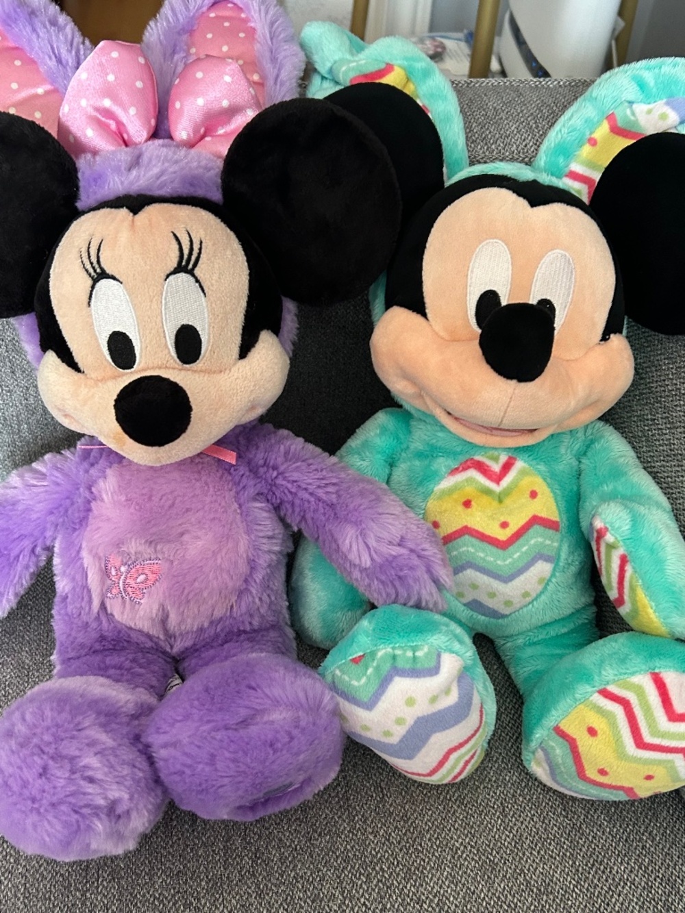 Disney Store Easter Bunny Mickey & Minnie Mouse Plush Set - Limited Edition Spri